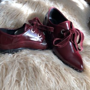 Women’s burgundy/red Never worn lace up shoes